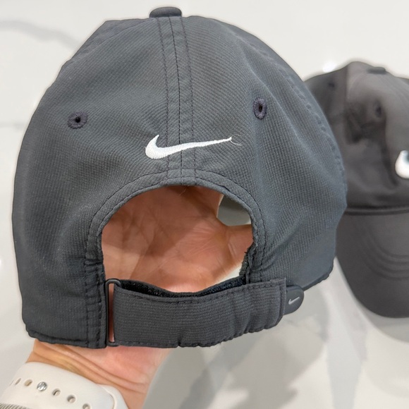 Nike Black Caps with White Swoosh-2 pack - Picture 3 of 11